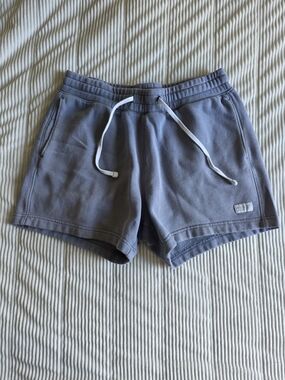 Hollister 4 Inch Inseam Drawstring Knit Sweat Shorts in Slate Gray Blue